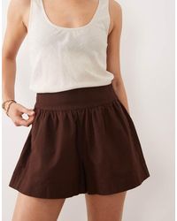 ASOS - Linen Look Pull On Shorts - Lyst