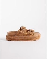 South Beach - Double Buckle Platform Sandals - Lyst