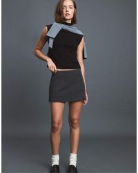 Stradivarius - Button-Detail Smart Mini Skirt - Lyst
