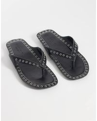 ASOS - Fisher Premium Eyelet Toe Thong Sandals - Lyst