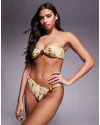 South Beach - Abstract Print High Rise Bikini Bottom - Lyst