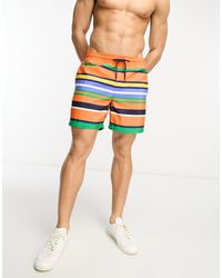 Polo Ralph Lauren - Traveler Icon Logo Horizontal Multi Stripe Mid Swim Shorts - Lyst
