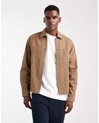 ASOS - Overshirt Van Zware Keperstof Met Rits - Lyst