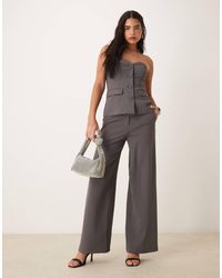 Y.A.S - Pantalon habillé d'ensemble coupe large - orage - Lyst