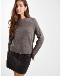 Mango - Teen Knit Sweater With Grommet Detailing - Lyst