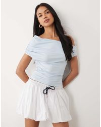 ASOS - Slinky Ruched One Shoulder Asym Top - Lyst