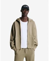 Bershka - Sweatshirt Van Piqué Met Vervaagd Effect En Rits - Lyst