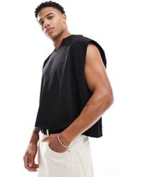 ASOS - Extreme Oversized Cropped T-Shirt With Cut V-Neck - Lyst