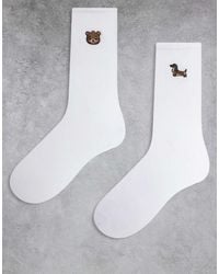 ONLY - 2-pack Teddy Bear & Dog Embroidery Socks - Lyst