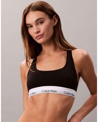 Calvin Klein - Underlined Icon Cotton Modal Scoop Bralet - Lyst