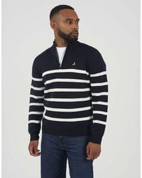 Brave Soul - Quarter Zip Stripe Knitted Jumper - Lyst