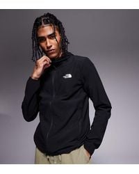 The North Face - Sudadera Negra Con Capucha, Cremallera Y Logo 24/7 De -Negro - Lyst