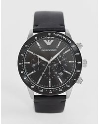 Emporio Armani - Ar11243 mario - montre en cuir - 43 mm - Lyst