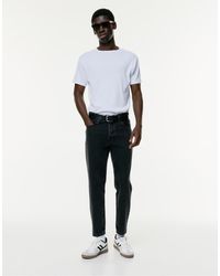 Pull&Bear - Jeans Taglio Classico Nero Sbiadito - Lyst