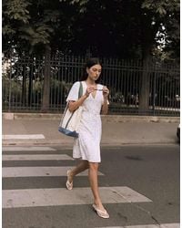 Vero Moda - Button Through Mini Skater Dress - Lyst