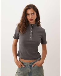 ASOS - Rib Jersey Poloshirt - Lyst