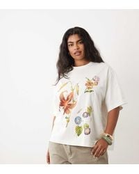 ASOS - Asos Design Curve Oversized T-shirt With Vintage Flower Graphic - Lyst