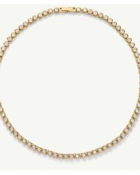D.Louise - Waterproof Classic Bezel Tennis Necklace – Tarnish-Free - Lyst