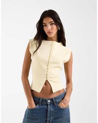 ASOS - Compact Cotton Grown On Sleeve Button Down Top - Lyst