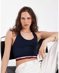 Tommy Hilfiger - Halter Neck Slim Fit Crop Top - Lyst