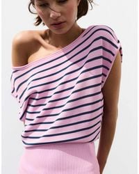Pull&Bear - Pull asymétrique à manches courtes - Lyst