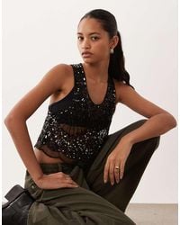Miss Selfridge - Premium Embellished Cami Top - Lyst