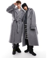 Reclaimed (vintage) - Unisex Wool Trench Coat - Lyst