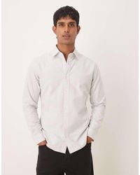 Mango - Camicia 100% Cotone Grigia E Bianca A Righe - Lyst