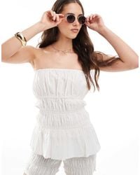 esmé studios - Esmee Exclusive Shirred Bandeau Beach Top - Lyst