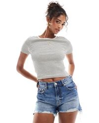 Stradivarius - Ripped Denim Short - Lyst