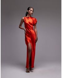 TOPSHOP - – rückenfreies midikleid aus satin - Lyst
