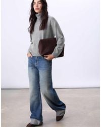 Stradivarius - Basic Trui Met Hoge Hals - Lyst