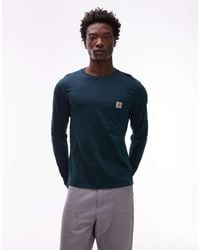 Carhartt - T-Shirt Met Lange Mouwen En Zak - Lyst