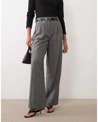 Abercrombie & Fitch - Curve Love Sloane Wool Blend Pleated Wide Leg Trousers - Lyst