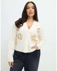Yours Clothing - Sequin Pumpkin Cardigan - Lyst