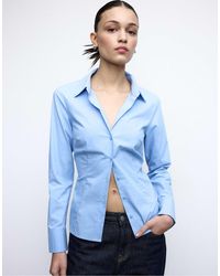 Stradivarius - – figurbetonte basic-hemdbluse - Lyst