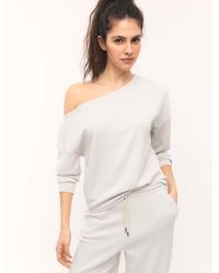 Stradivarius - Soft-touch Exposed Shoulder Sweatshirt - Lyst