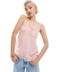 Miss Selfridge - – trägertop aus grob gewebter baumwolle - Lyst