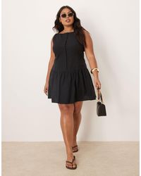 ASOS - Asos design curve - robe courte boutonnée à encolure bateau et taille basse - Lyst