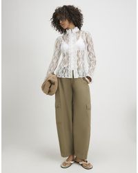 River Island - Lace Long Sleeve Ruffle Shirt - Lyst