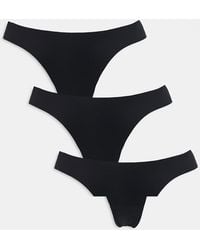 ONLY - 3 Pack Brazilian Brief With Lace Detail - Lyst