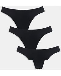 ONLY - Set Van 3 Brazilian Onderbroeken Met Kanten Detail - Lyst