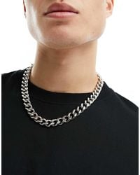 ASOS - Festival Waterproof Stainless Steel Short Chunky 13mm Chain Necklace With Clasp - Lyst