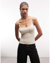 Monki - Canotta Con Spalline Sottili E Scollo Rotondo - Lyst