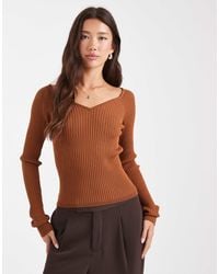 ASOS - Knitted Structured V Neck Top - Lyst