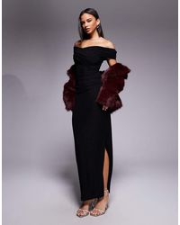 Forever New - Mesh Cross Over Off The Shoulder Maxi Dress - Lyst