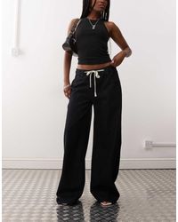 Lioness - Muse Low Rise Wide Leg Tie Detail Jean - Lyst