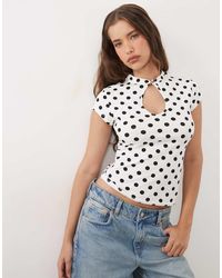 ASOS - Cap Sleeve Mandarin Style Top - Lyst