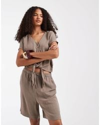 ONLY - Linen Mix Short Co-ord - Lyst