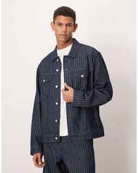 ASOS - Gestreept Denim Jack - Lyst